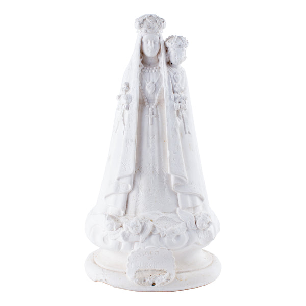 1930s French Plaster Mary & Christ Statue