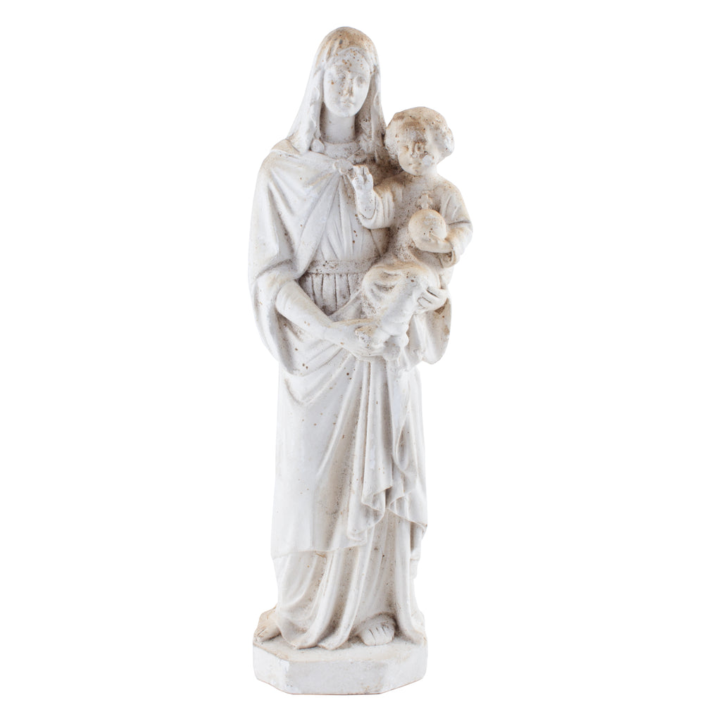 1930s French Plaster Mary Statue