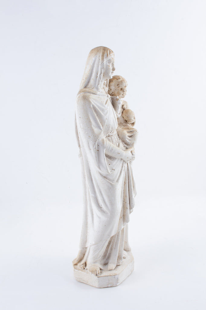 1930s French Plaster Mary Statue