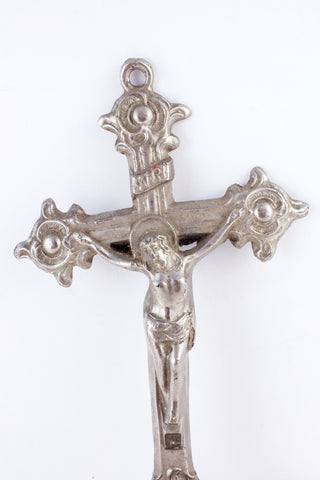 Vintage French Pewter Holy Water Font