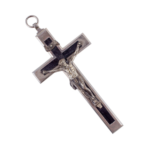 Vintage French Metal Rosary Crucifix