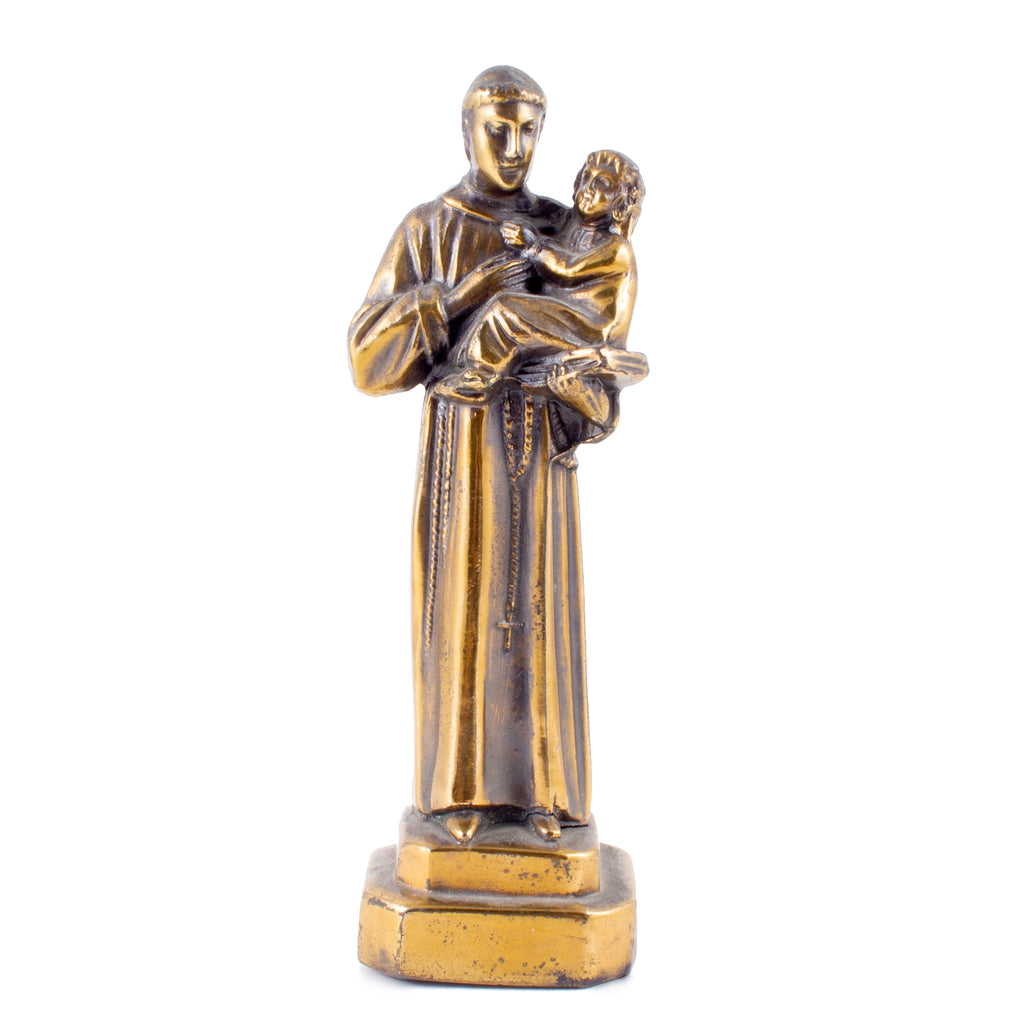 Small Vintage Belgian Metal Saint Anthony Figurine