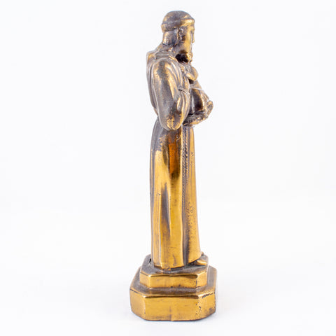 Small Vintage Belgian Metal Saint Anthony Figurine