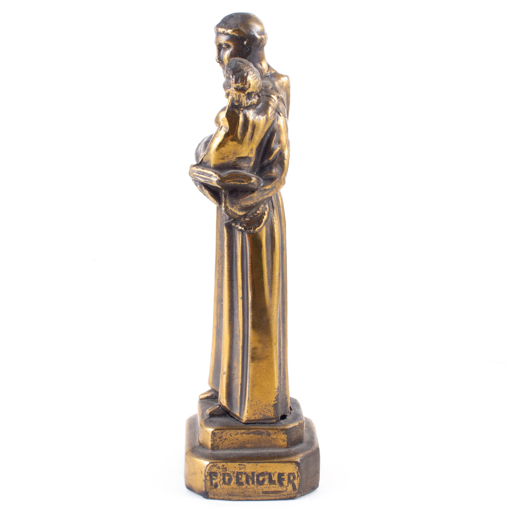 Small Vintage Belgian Metal Saint Anthony Figurine