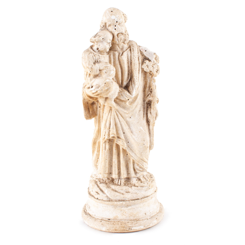 Small Vintage French Plaster Saint Anthony Figurine