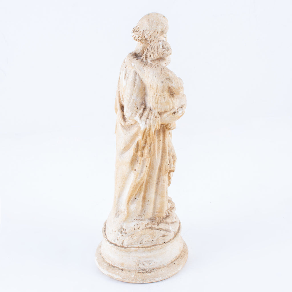 Small Vintage French Plaster Saint Anthony Figurine