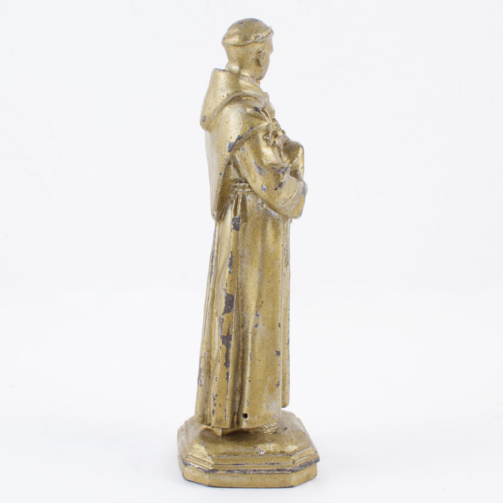 Small Vintage Metal Plaster Saint Anthony Figurine