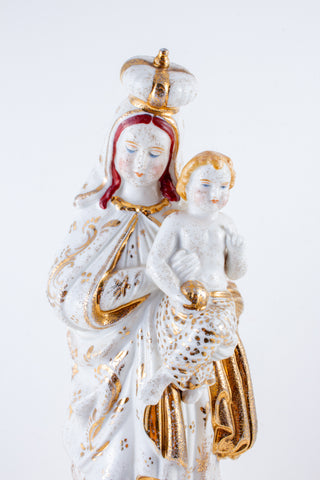 Antique French Porcelain Madonna Statue