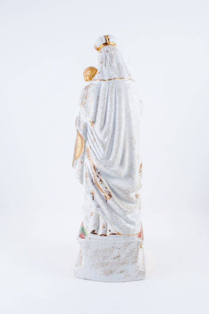 Antique French Porcelain Madonna Statue