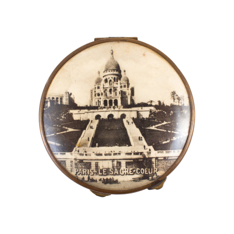 Vintage French Sacré-Cœur Basilica Souvenir Powder Compact