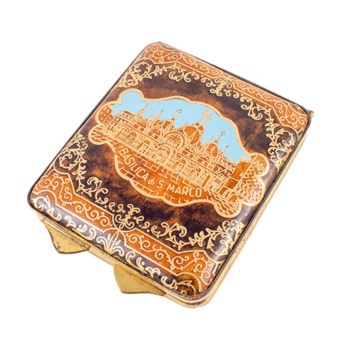 Vintage Italian St. Mark's Basilica Souvenir Powder Compact