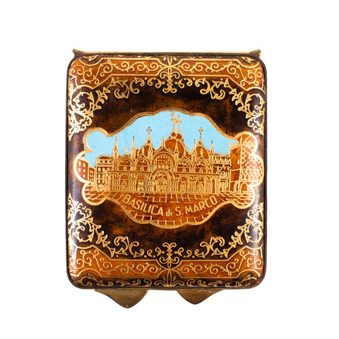 Vintage Italian St. Mark's Basilica Souvenir Powder Compact