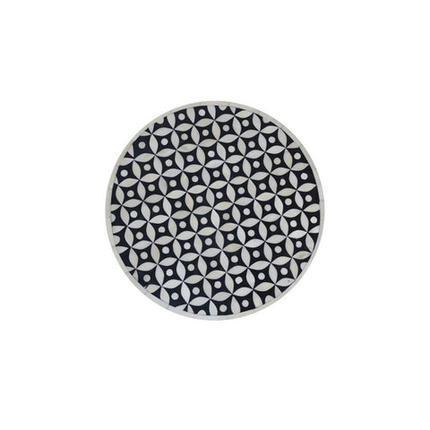 Inlaid Bone Eye Design Table/Stool