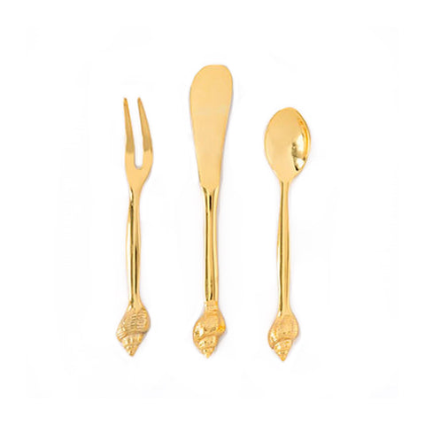 Gold Shell Demitasse Condiment Set