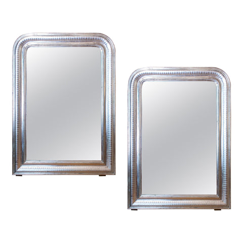 Pair of Antique French Silver Gilt Louis Philippe Mirrors