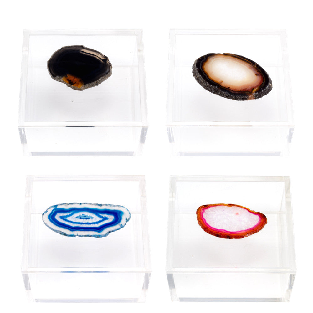 Acrylic Box with Agate Slice - Small