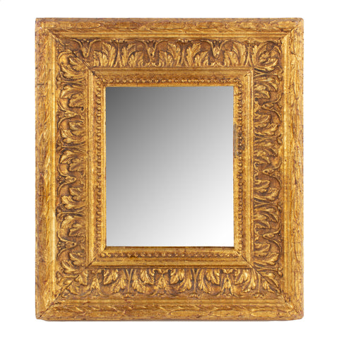 Small Vintage French Gilt Frame Mirror | 9.5 x 8.5