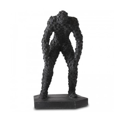 Mosaic Man Standing Sculpture in Black