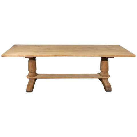 Antique Stripped French Oak Farm Table, circa 1900