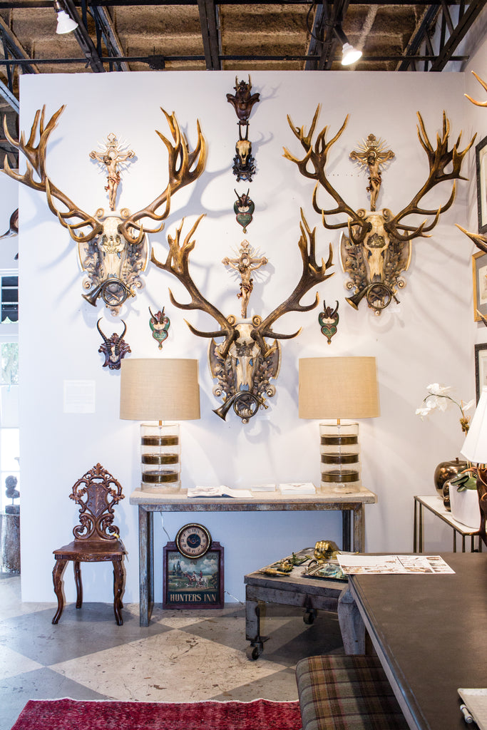 19th Century St. Hubertus Red Stag Hunting Trophy with Fürst Pless Horn