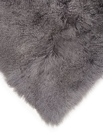 Tibetan Lamb Rug & Throw 5' x 8' in Charcoal