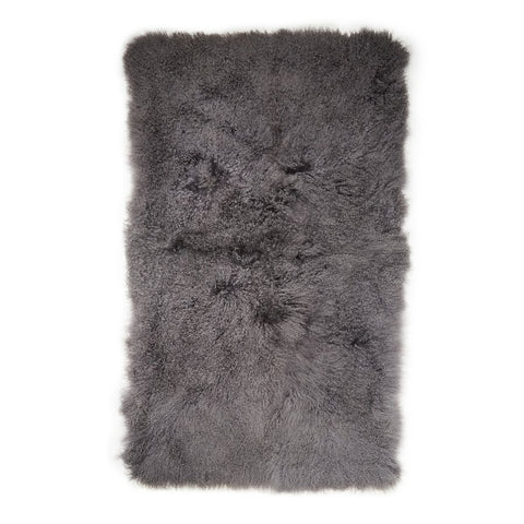 Tibetan Lamb Rug & Throw 5' x 8' in Charcoal