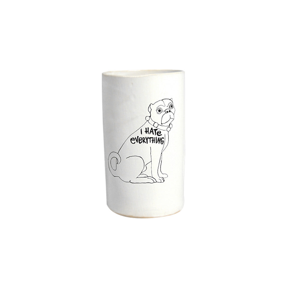 Kuhn Keramik "I Hate Everything" Cylinder Vessel