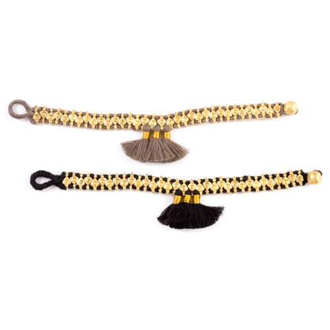 Trio Tassel Bracelet - Handmade in Egypt (Two Colors Available)