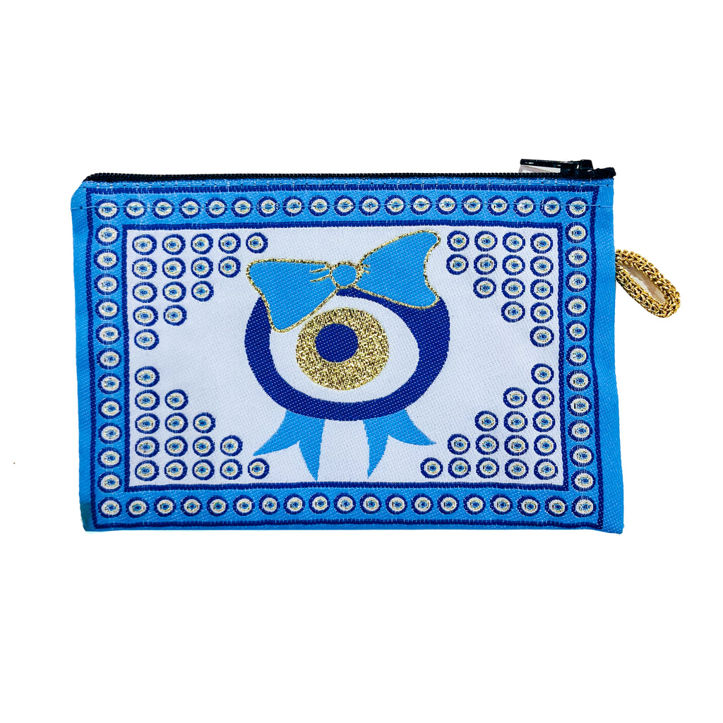 Small Currency Pouch - Evil Eye with Bow