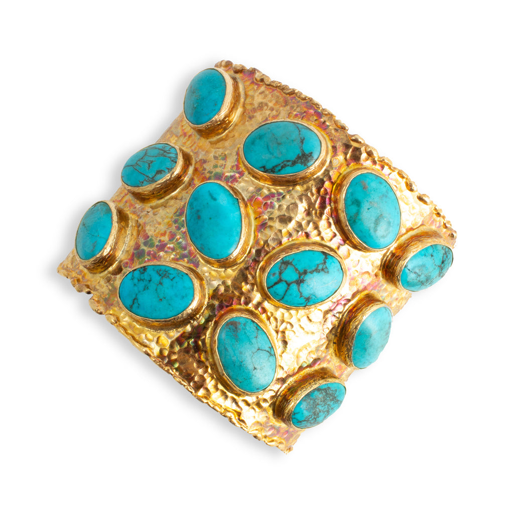 Turquoise & Brass Cuff from Istanbul
