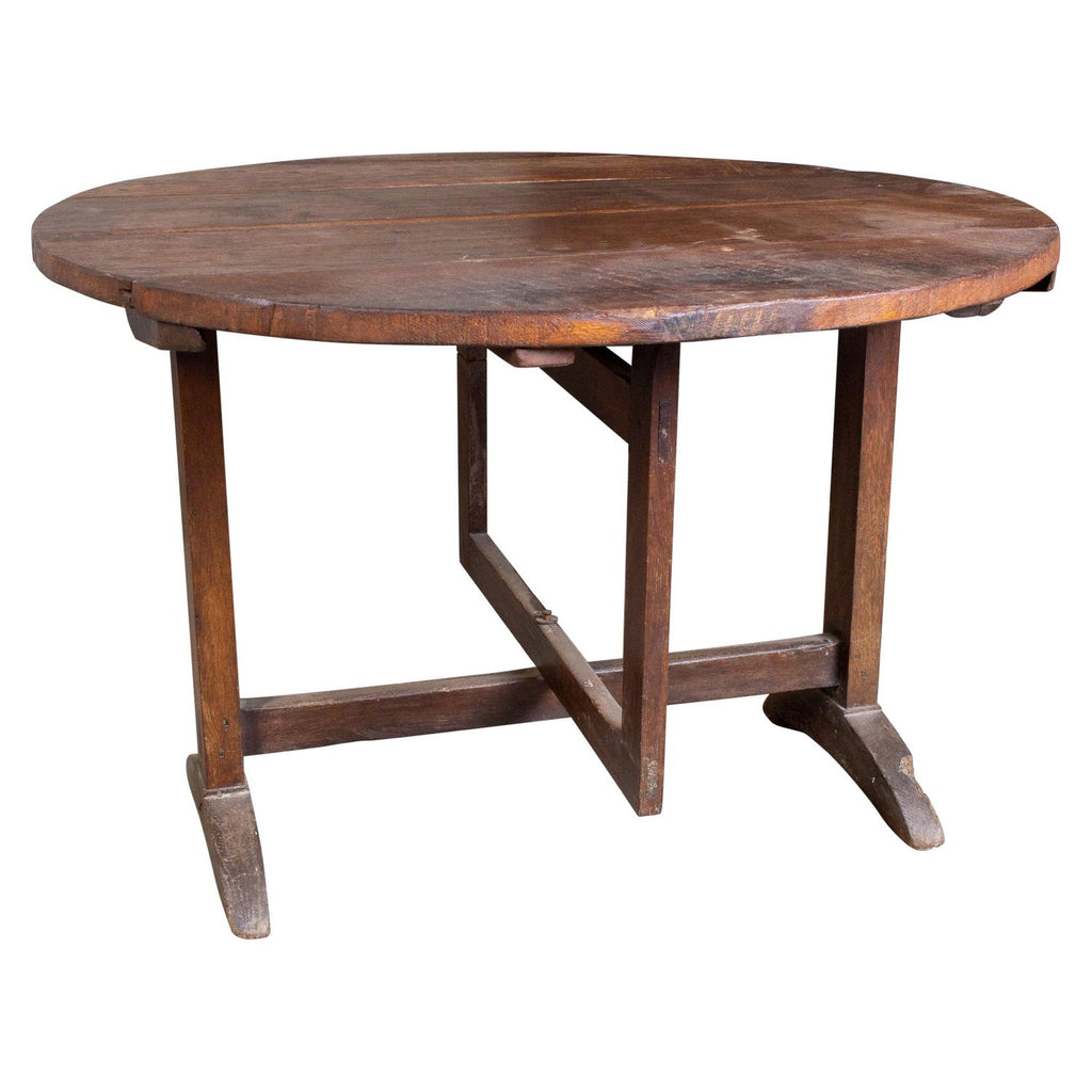 Antique French "Vendage" Vineyard Harvest Tilt-Top Table