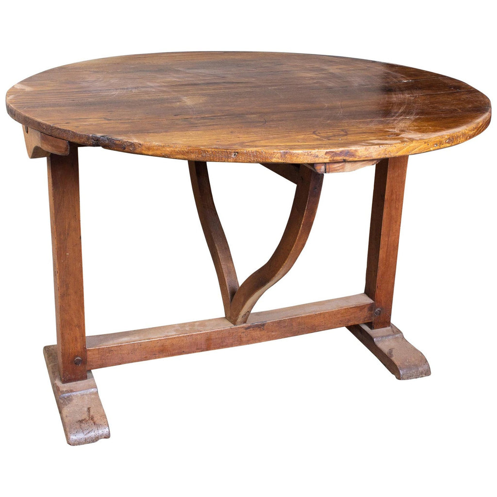 Antique French "Vendage" Vineyard Harvest Tilt-Top Table
