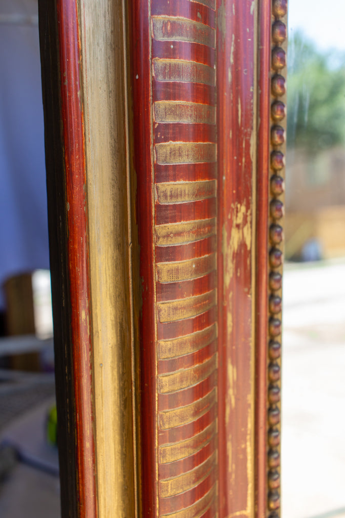 19th Century French Gilt Louis Philippe Mirror with Stripe Pattern