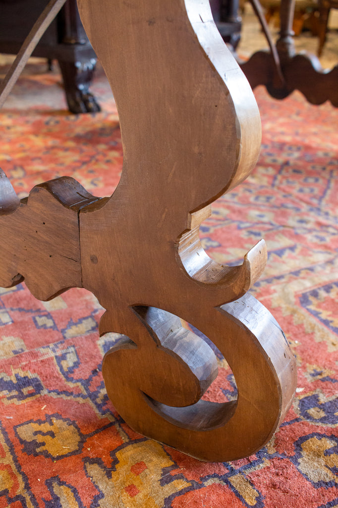 18th c Iron and Walnut Catalan Writing and Dining Table Found in Spain