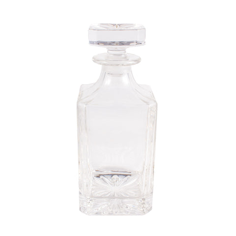 Vintage French Heavy Glass Decanter with Starburst Detail