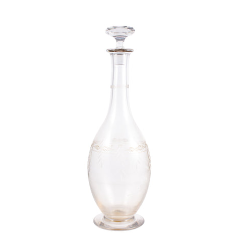 Vintage French Etched Glass Decanter