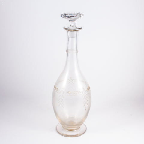 Vintage French Etched Glass Decanter