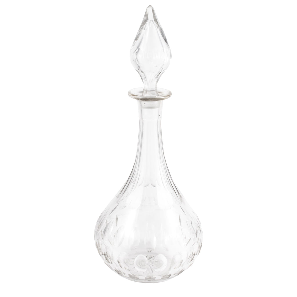 Vintage French Crystal Decanter with Flame Stopper