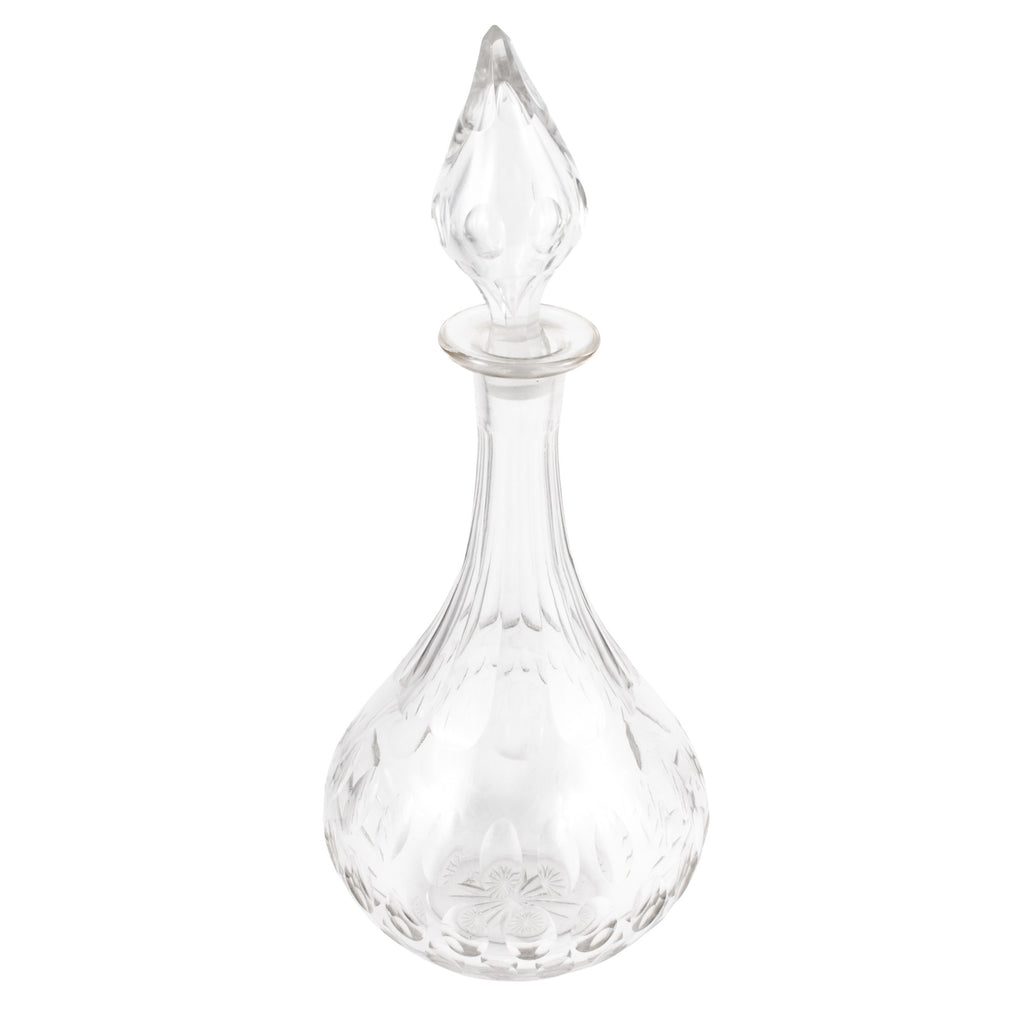 Vintage French Crystal Decanter with Flame Stopper