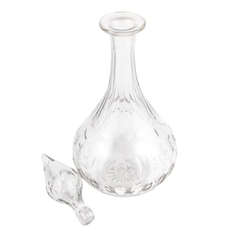Vintage French Crystal Decanter with Flame Stopper