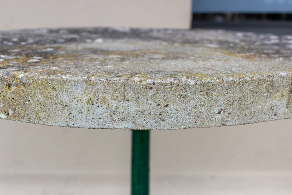Antique Cast Iron Bistro Table with Concrete Top Found in France