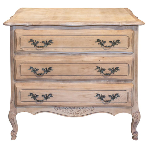 Vintage French Stripped Wood Louis XV Style Chest