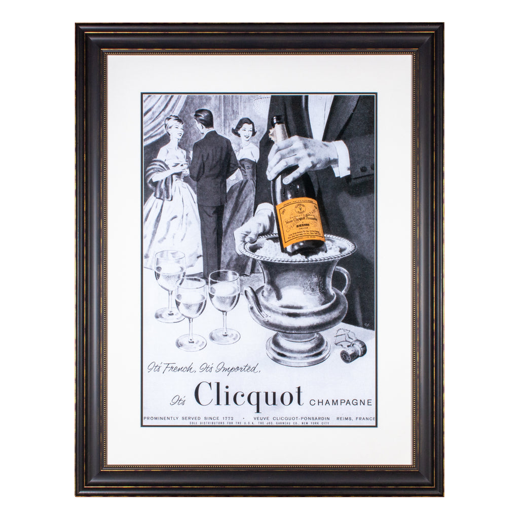 Framed Mid-Century Veuve Clicquot Advertisement – Laurier Blanc