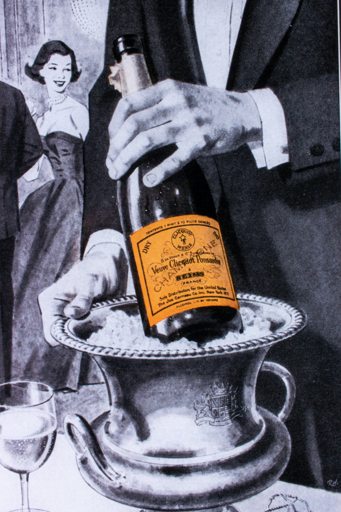 Framed Mid-Century Veuve Clicquot Advertisement