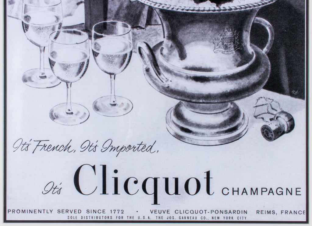 Framed Mid-Century Veuve Clicquot Advertisement – Laurier Blanc