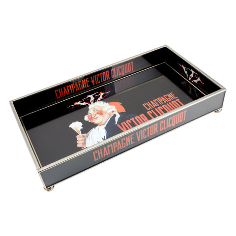 Achille Mauzan's "Victor Clicquot" Nickel & Glass Tray