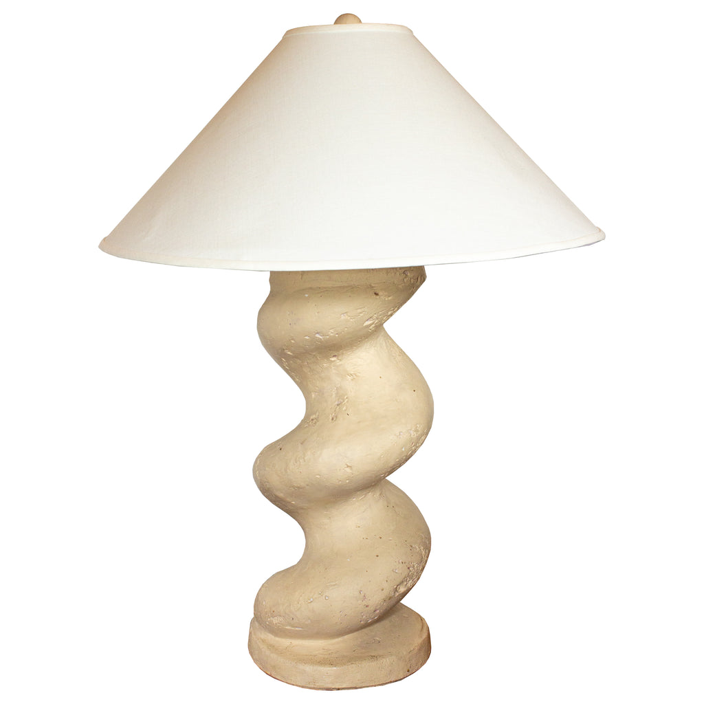 Vintage French Ceramic Corkscrew Shaped Table Lamp