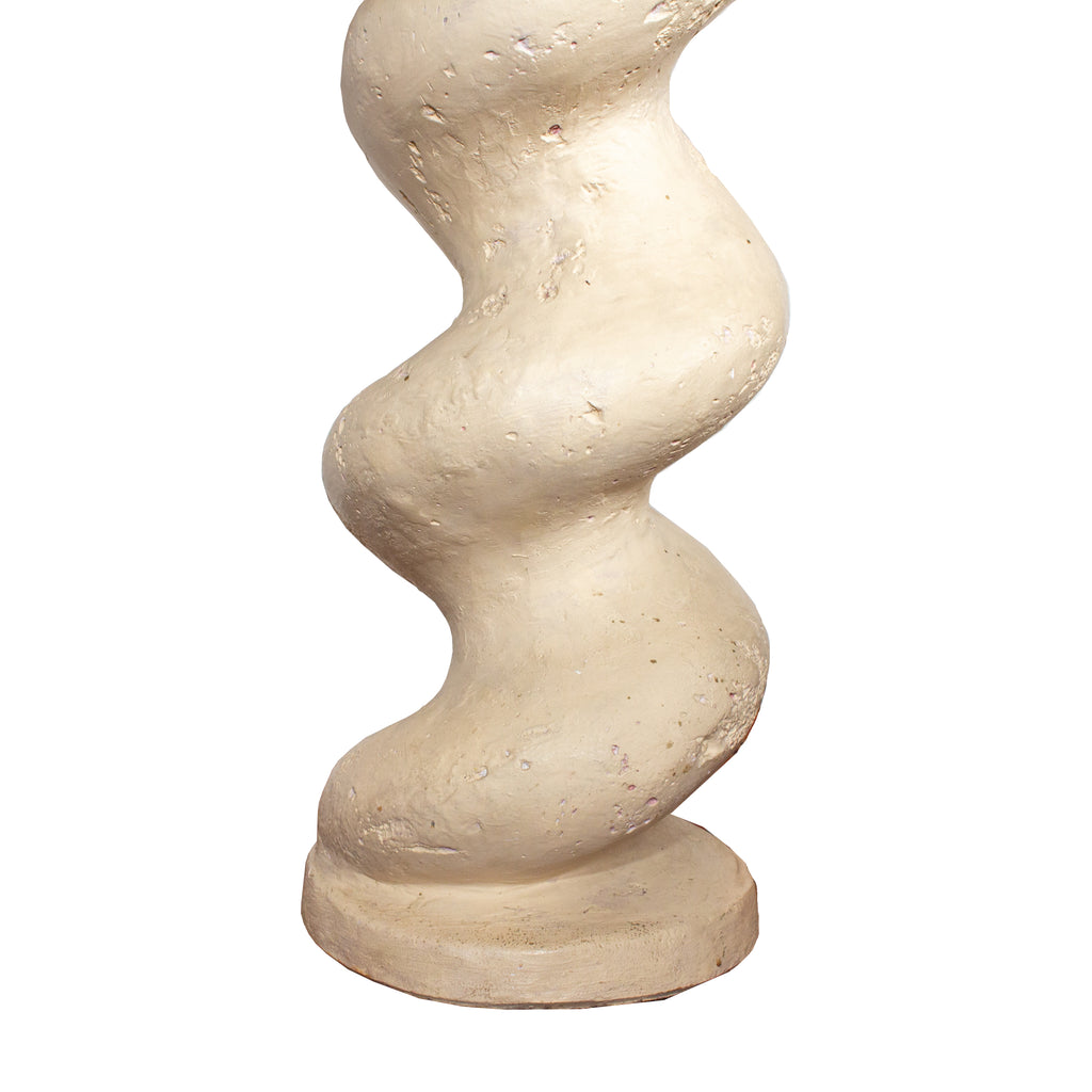 Vintage French Ceramic Corkscrew Shaped Table Lamp