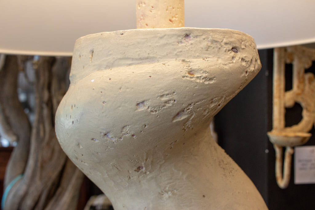 Vintage French Ceramic Corkscrew Shaped Table Lamp
