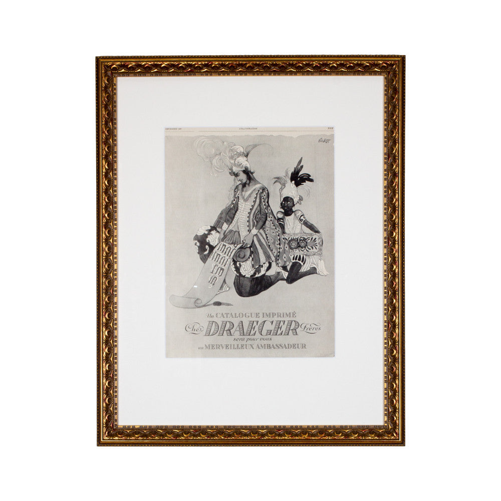 Framed Vintage Draeger Bros. Print Ad